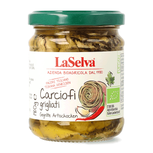 Organic grilled artichokes in oil 180g