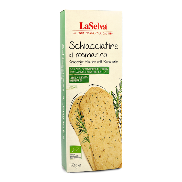 Organic crispy flatbread with rosmary 150g 1 Schiacciatine al rosmarino bio 150g