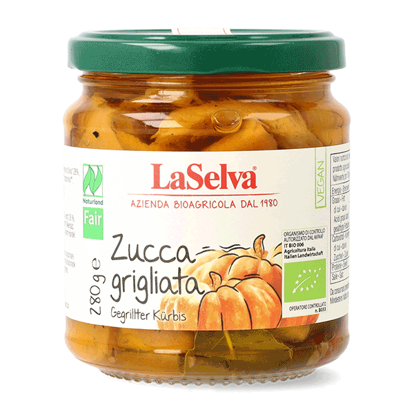 Zucca grigliata sott'olio d'oliva bio 280g 1 Zucca grigliata sott'olio d'oliva bio 280g