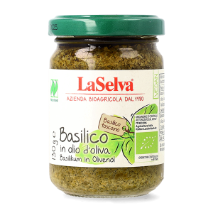 Organic basil in olive oil 130g