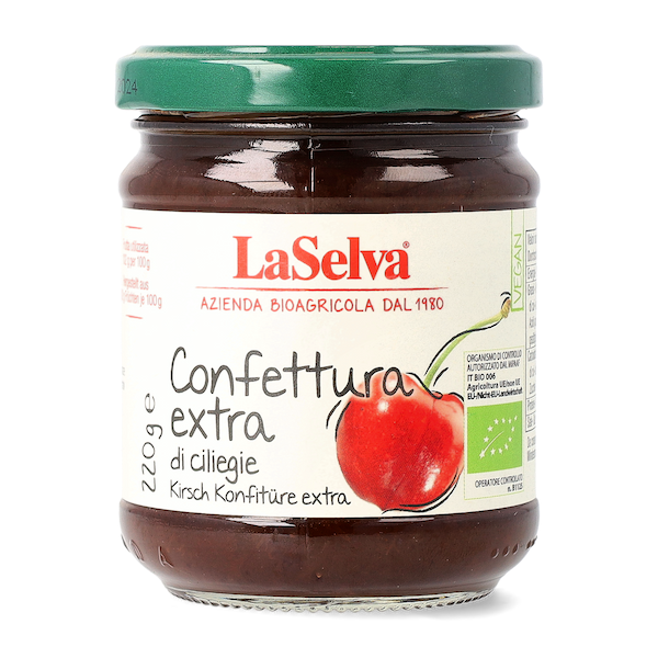 Organic cherries jam extra 220g 1 Confettura extra di ciliegie bio 220g